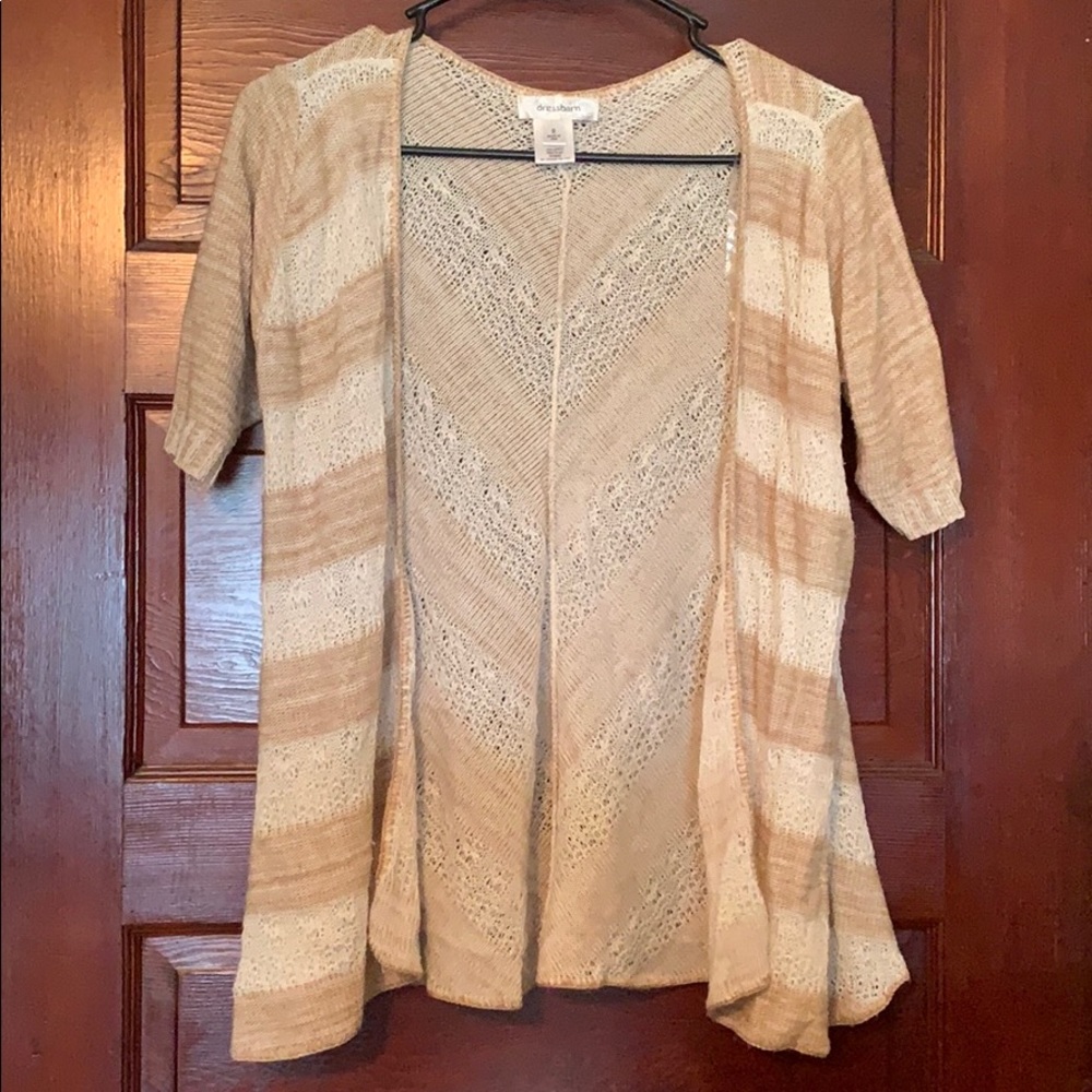 Short sleeve open sweater